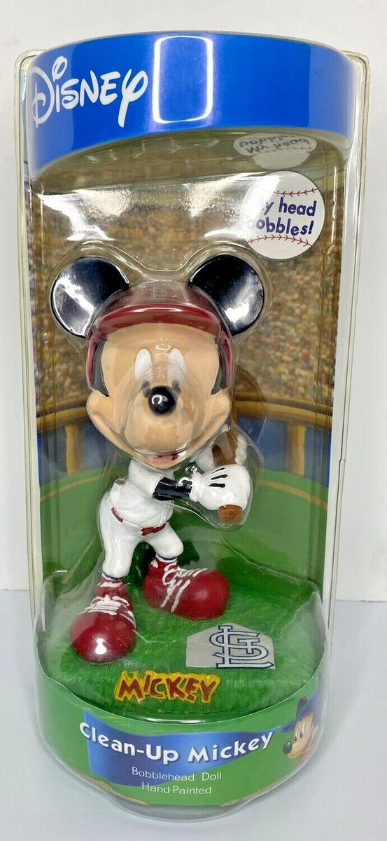 Mickey Mouse “Clean-Up” ST. LOUIS CARDINALS Disney MLB Nodder Bobblehead  NIB!