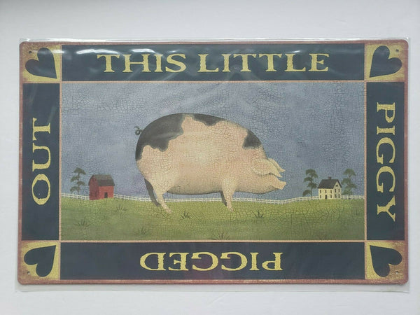 This Little Piggy Pigged Out Ohio Wholesale 16x10 Rustic Retro Metal Signs 28922