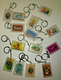 Vtg Caribbean Island Stamps Key Chains Lot of 3 Randomly Selected NOS SKU 163