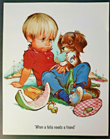 Vintage Pepto-Bismol Free Art Print "When a fella needs a friend" NOS B5