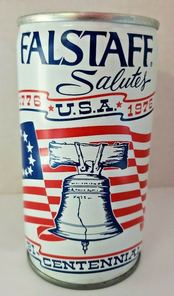 Falstaff Beer Can Salutes 1776 USA 1976 Bi-Centennial Pull Tab Liberty Bell Nice BC3