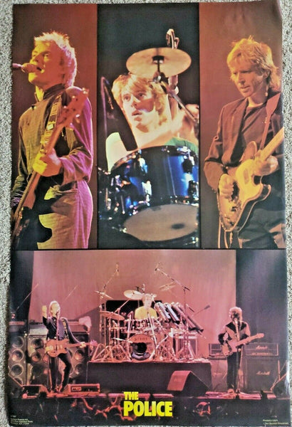 Vintage 1980's The Police Concert Poster 36"x24" Scorpio #1001 NOS