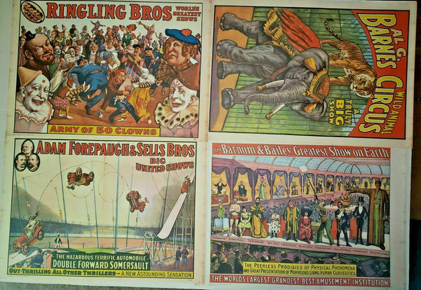Vintage 1960 Circus World Museum Poster Set of 4 Posters New Old Stock