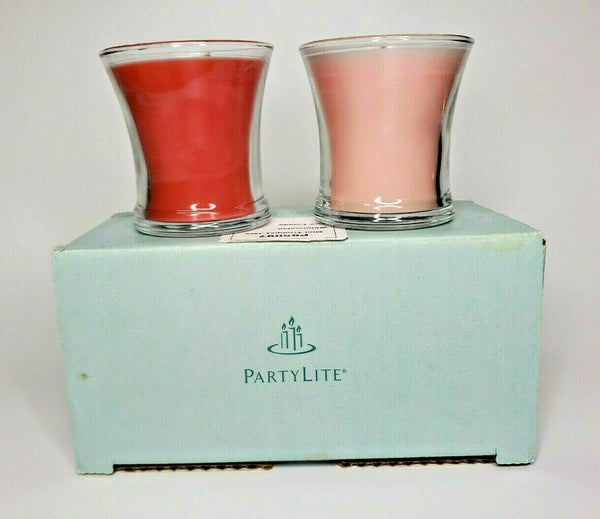 PartyLite Pair Mini Trumpet Jar Candles Watermelon Pina Colada  New P4E/P95097