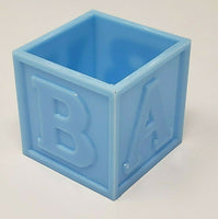 Vtg Baby Shower Fillable 2" Plastic Blocks Favors Party Decorations 12 Blue