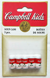 Vintage 1995 Fibre Craft Campbell Soup Kids Soup Cans 5 Piece Set U43