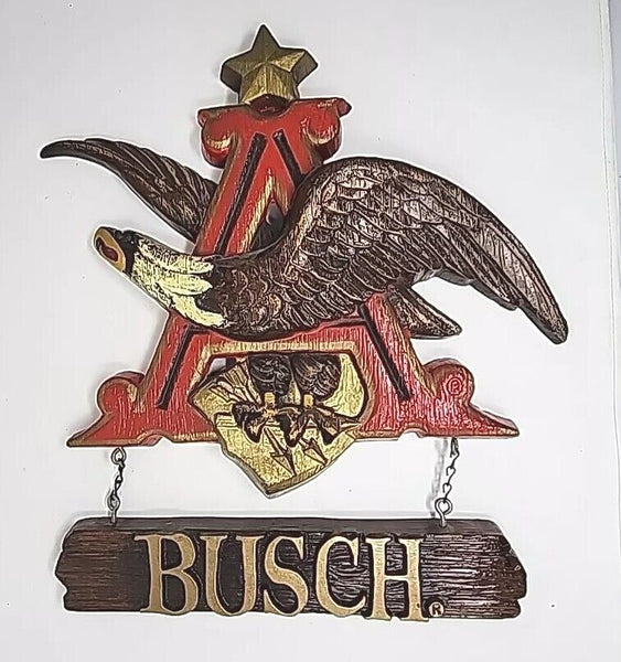 Vintage 3D Anheuser Busch Bavarian Beer Sign Flying Eagle Banner 17 x 18" Logo