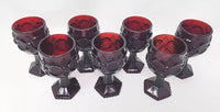 Vintage Avon 4.5" Cape Cod Ruby Water Glasses Lot of 7 Glasses U96