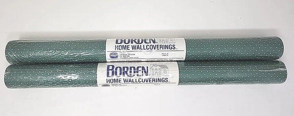 Borden Vintage Wallpaper Country Green Print Sealed 2 Double Rolls  WC453