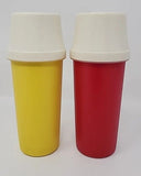 Vintage Tupperware Mustard and Ketchup Dispensers Camping or Picnic 1329-10 U146