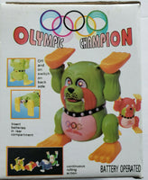 Vintage Yue Hong Toys Battery Operated Olympic Champion Green Figure In Box U147