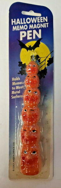 Vintage Halloween Memo Magnet Pen Stacked Pumpkins Vintage New Sealed U170