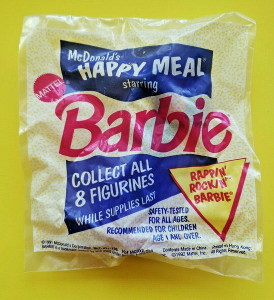 McDonald's Happy Meal Barbie Rappin' Rockin' Barbie Toy 1991 New U179