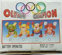 Vintage Yue Hong Toys Battery Operated Olympic Champion Green Figure In Box U147