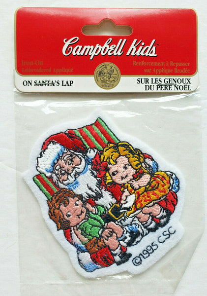 Vintage 1995 Fibre Craft Campbell Soup Kids ON SANTA'S LAP  IRON-ON U51