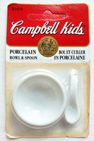 Vintage 1995 Fibre Craft Campbell Soup Kids Miniature Bowl and Spoon Set U43