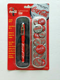 Coca Cola Collectible Ceramic Roller Ball Pens With Bottle Caps Gift Tin U42
