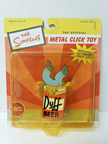 Simpons Klick-Itz Metal Click Toy  "Duff Beer Homer" New In Package U41