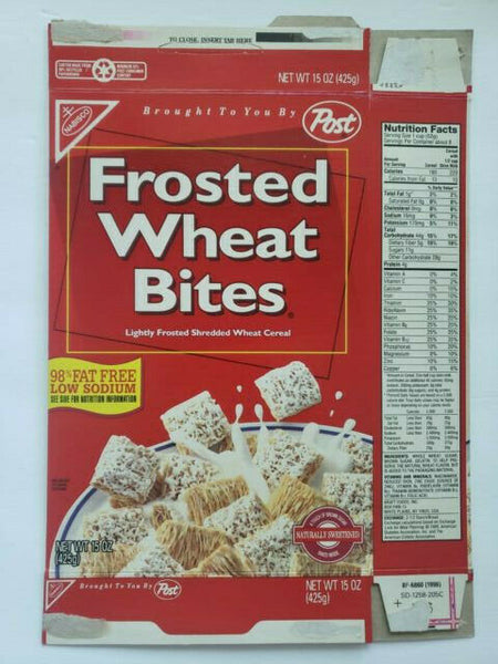 NABISCO FROSTED WHEAT BITES EMPTY CEREAL BOX 1996 SKUm U198/5