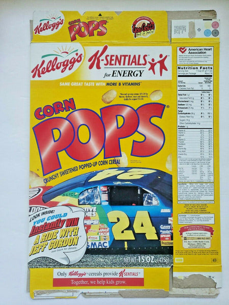 KELLOGG'S CORN POPS EMPTY CEREAL BOX WITH JEFF GORDON 1999 U198/11