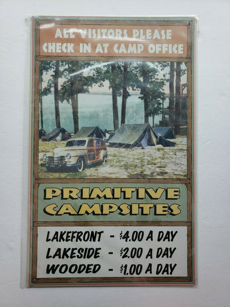 Primative Campsites 16 x10 Ohio Wholesale Inc.Rustic Retro Metal Signs 29696