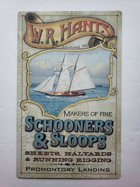 W.R. Hants Schooners &Sloops 16 x10 Ohio Wholesale Inc.Rustic Metal Signs 27414