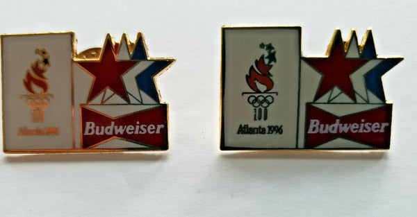 Vintage BUDWEISER 1996 OLYMPIC PINS SET OF 2 BRAND NEW