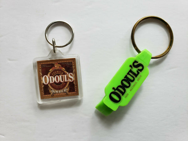 Vintage O'Doul's Amber Beer and Green O'Doul's Openers Key Chain NOS Lot of 2