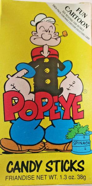 1993 Popeye Cany Sticks Display Box Candy Sticks Lot of 2 U156