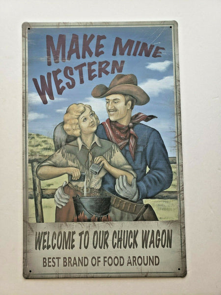 Make Mine Western 16x10 Rustic Retro Metal Signs (26883)