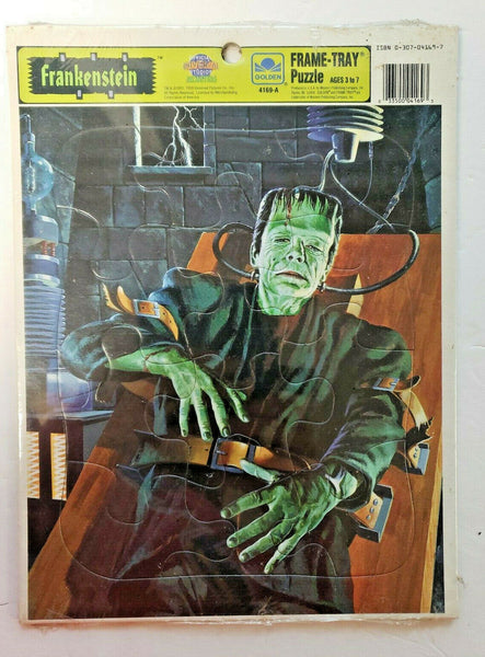 Vintage Frankenstein 12 Piece Puzzle Golden Universal Studios Monsters U170