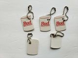 Vintage Budweiser Bud King of Beer Nail File Key chains Set of 5 New Old Stock