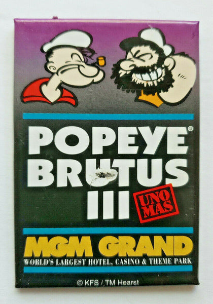 1997 MGM Grand Hotel Popeye Brutus Magnet  Brand New U156