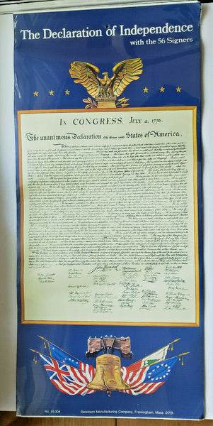 The Declaration of Independence with the Signatures Sealed Brand New  Opens to 3