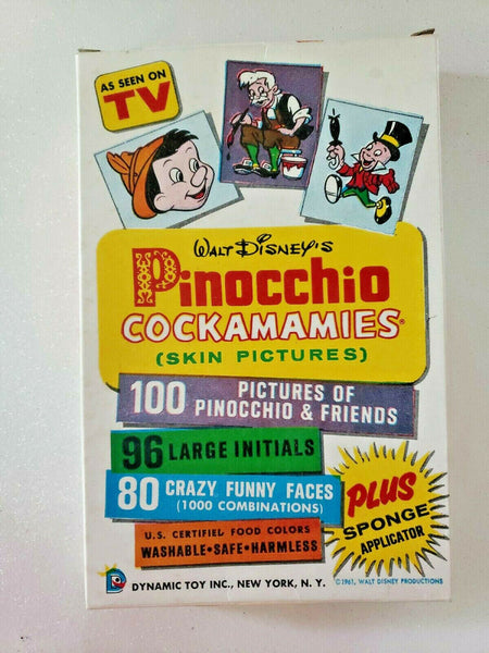 Vintage Walt Disney Pinocchio Cockamamies (Skin Pictures) 1961 w/Box New U148