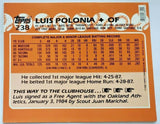 1988 Topps Luis Polonia Baseball Duo-Tang School Paper Pocket Folder  New