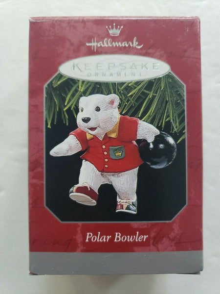 1998 Polar Bowler Bear Christmas Hallmark Keepsake Ornament QX6746 Boxed U5
