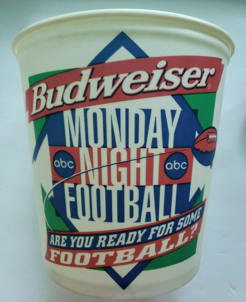 Vintage Budweiser ABC Monday Night Football NFL Wax Beer Bucket NOS