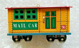 1996 Hallmark Yuletide Central Mail Car Keepsake Ornament Pressed Tin U5