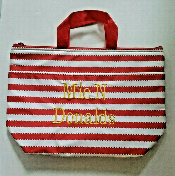 Thirty One Thermal Tote Lunch Bag Red White Stripe Mic N Donalds SKU –  Vintage Memories and More