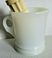 AVON White Milk Glass SHAVING Mug Train Steam Engine w/ Made Rite Shaving Brush