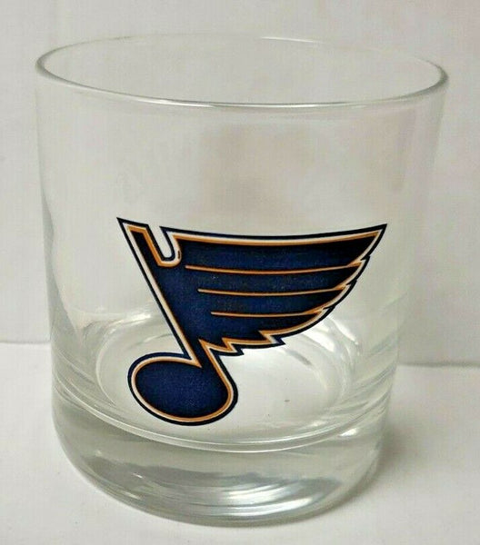 St. Louis Blues hockey ETCHED Jack Daniels old no. 7 whiskey glass