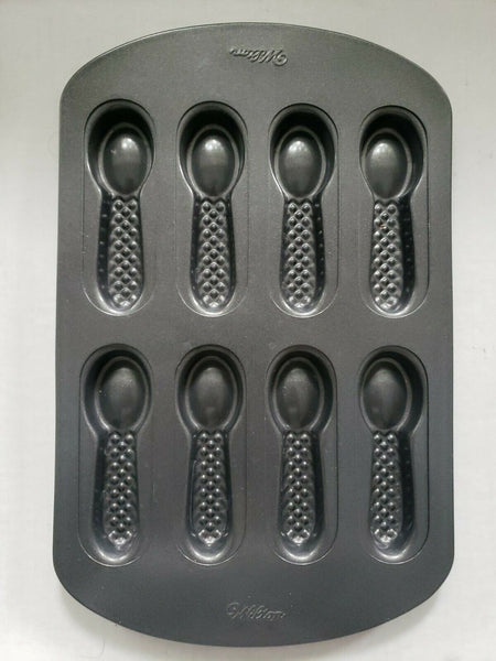 Spoons Cookie Sheet Pan 8 Cavity WILTON Bakeware EUC Metal Aluminum Candy Maker