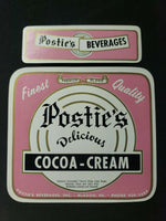 Vintage Postie's Cocoa- Cream 28oz size Labels McAdoo PA New Old Stock