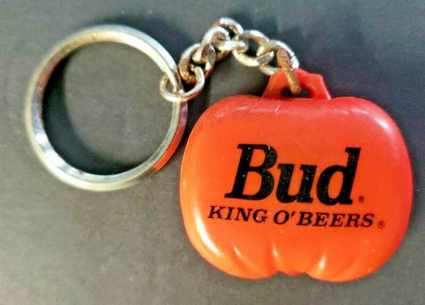 Vintage Budweiser Halloween Pumpkin LIght Up KeyChain New Old Stock Not Working