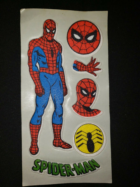 Vintage Spider Man DC Comics Super Hero Old Puffy Stickers Green New Old Stock