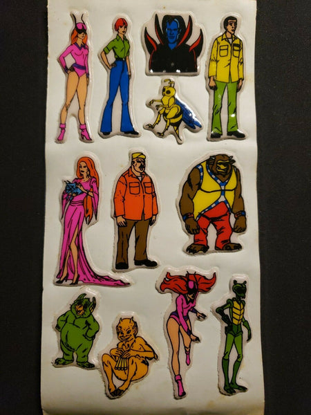 Vintage Super 7 Hero Villain Marvel DC Comics Old Stickers New Old Stock