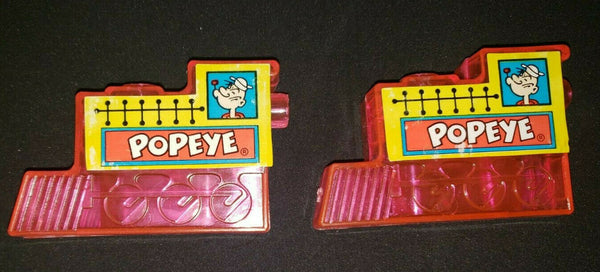 Vintage 1960's Popeye Bubble Blowing Train Made in Hong Kong Lot of 2 NOS SKU187