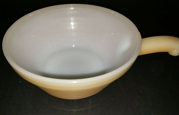 Fire King Oven Ware Bowl With Handle Peach Lustre Beehive Vintage  EUC