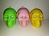Vintage 3 Halloween Skull Moving Eyes Prize Vending Machine Toy  SKU 2